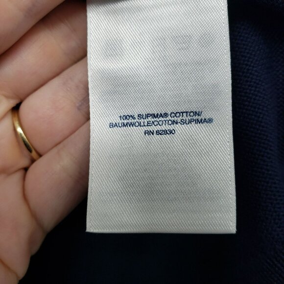 NEW Lands End Navy Blue 100% Supima Cotton Mens V Neck Sweater 2XL Classic Fall - Picture 8 of 8
